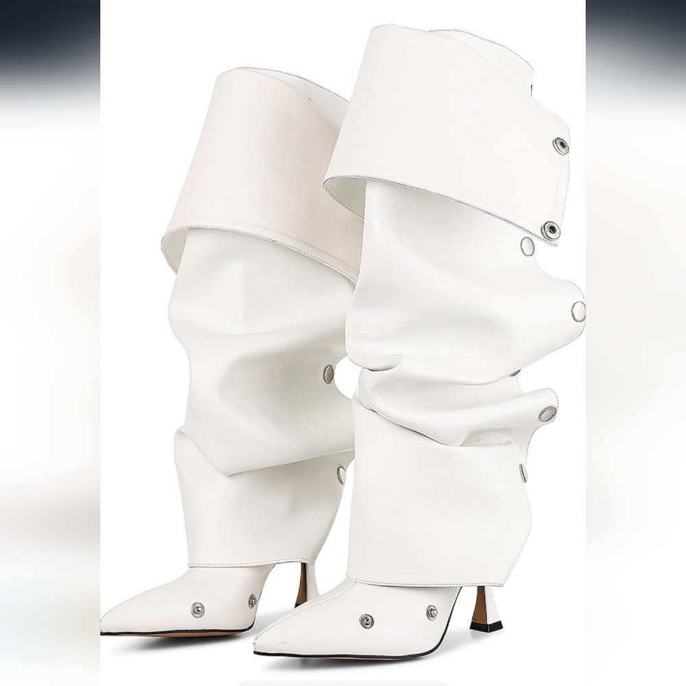 Elegant White Over the Knee Boots